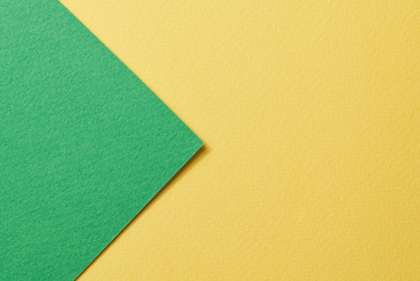Rough kraft paper background, paper texture yellow green colors. Mockup with copy space for text - Fotografie, Obrázek