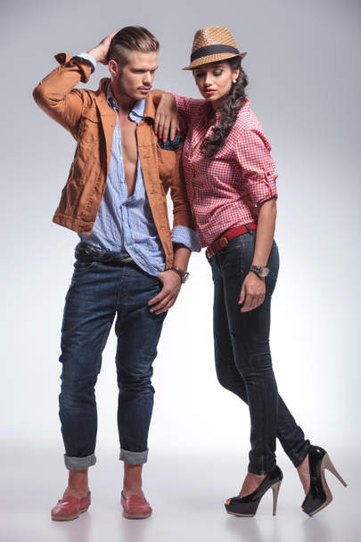 Young fashion woman leaning on her boyfriend - Fotografie, Obrázek