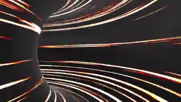 Luces de neón abstractas que viajan a través del túnel con bucle de alta velocidad y sin costuras - Metraje, vídeo