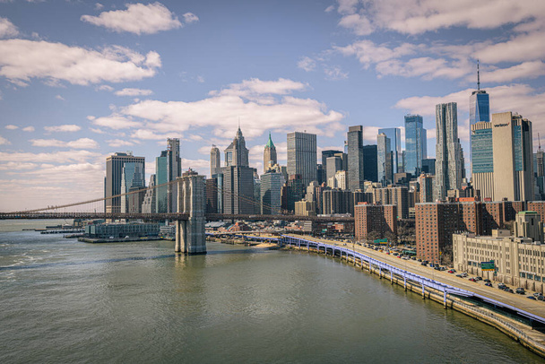 Άποψη του Μανχάταν από τη Γέφυρα του Μανχάταν, Νέα Υόρκη - Φωτογραφία, εικόνα
