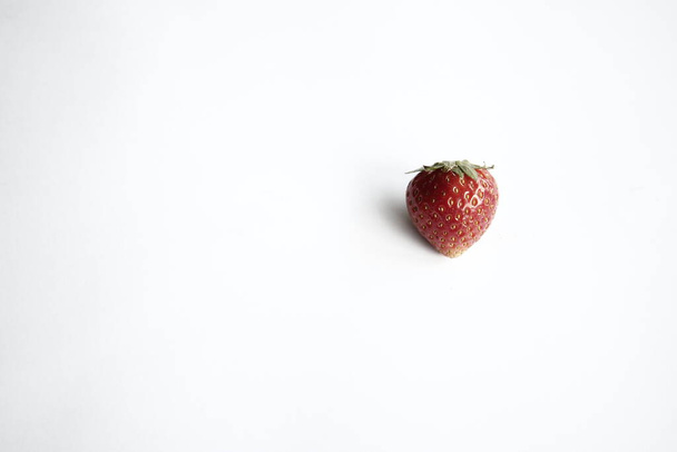 fresh ripe strawberries on white background - Фото, изображение