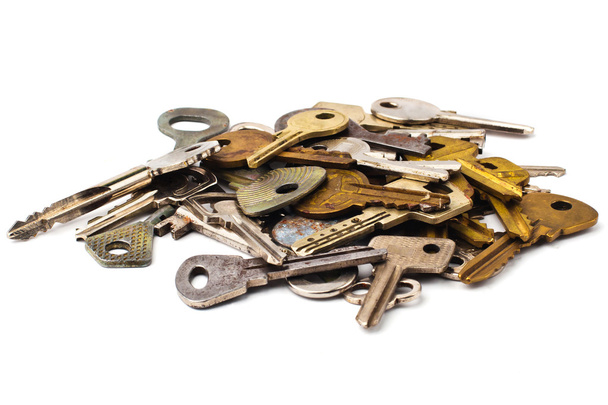 Egy csomó rozsdás kulcsokat - Fotó, kép