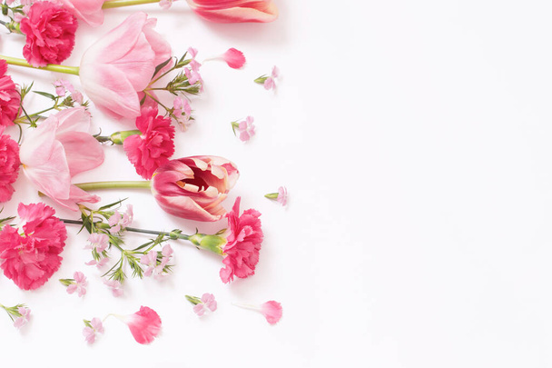 beautiful spring flowers on white  background - Foto, immagini