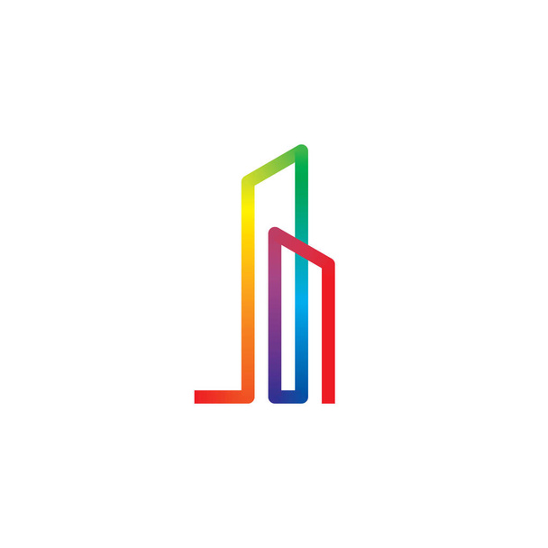 icono de construcción línea colorida logo vector de diseño - Vector, imagen