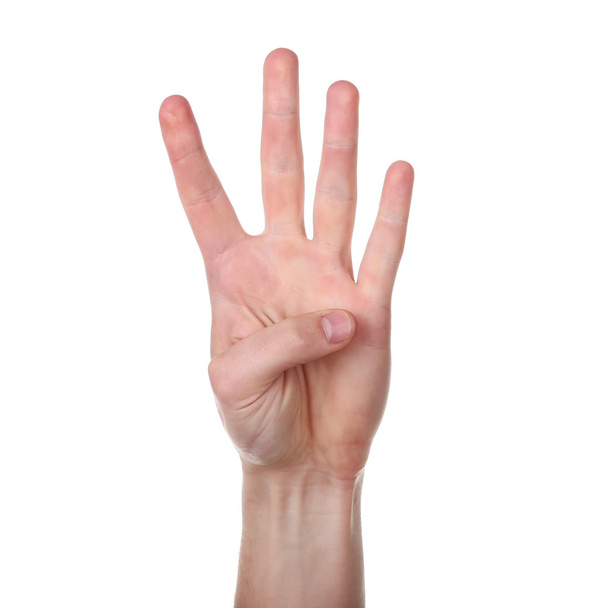 hand gesture isolated on white background - Φωτογραφία, εικόνα