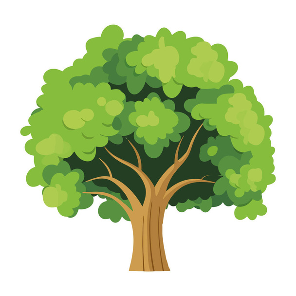 leafy tree plant forest nature icon - Vector, Image
