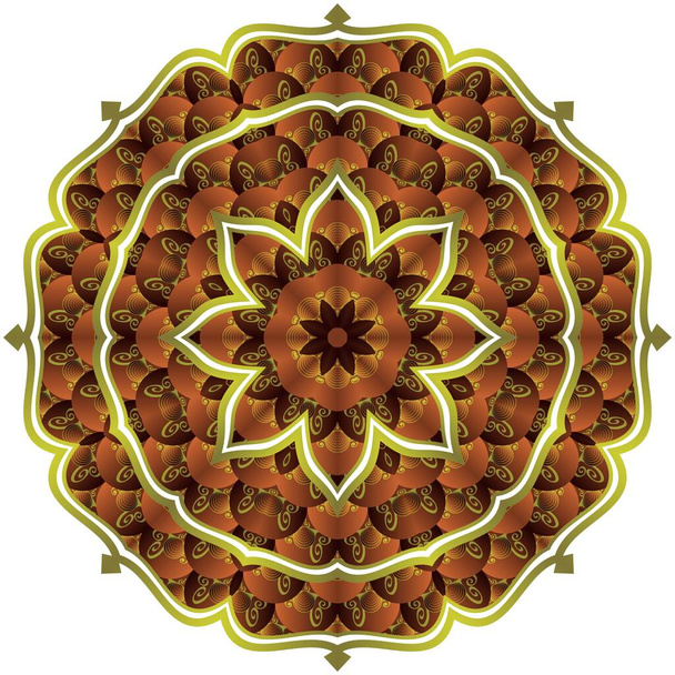 Abstract mandala textured golden brown color - Vektor, kép