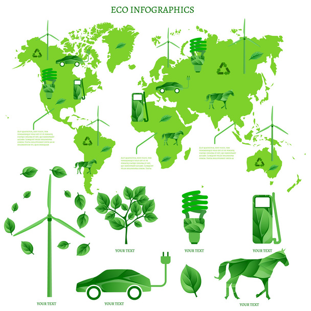 ecology world infographics - Vetor, Imagem
