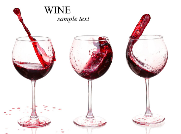 赤ワインとグラスのセット  - 写真・画像