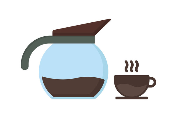 Illustration d'icône de café expresso. icône liée à élément de café, Cafetière et tasse à café. Style icône plate. Conception vectorielle simple modifiable - Vecteur, image