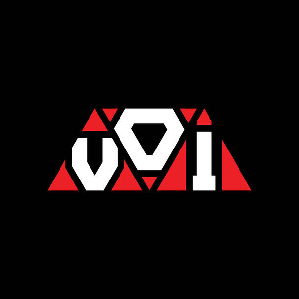 VOI driehoekig logo met driehoekige vorm. VOI driehoekig logo ontwerp monogram. VOI driehoek vector logo template met rode kleur. VOI driehoekig logo Eenvoudig, elegant en luxueus logo. VOI - Vector, afbeelding
