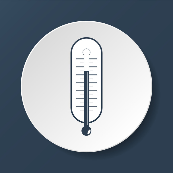 flacher Stil mit langen Schatten, Thermometer-Vektorsymbol-Illustration. - Vektor, Bild