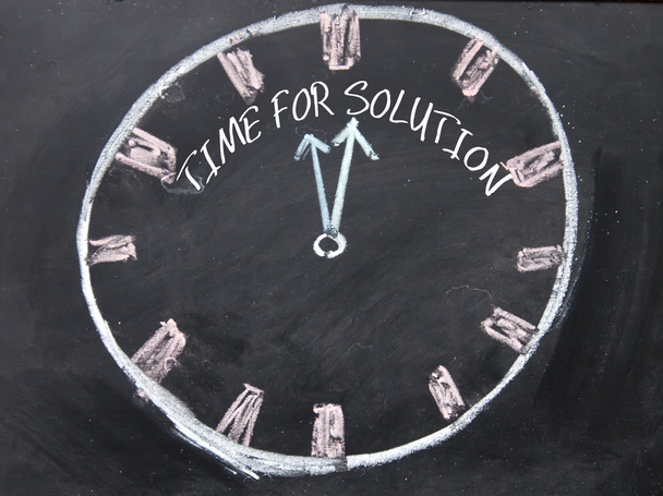 Time for solution sign on blackboard - Photo, Image