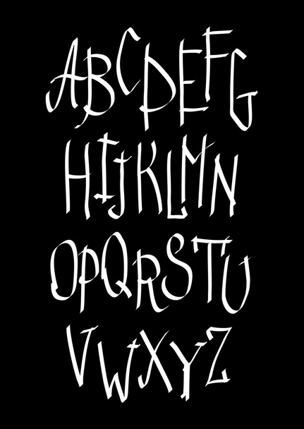 Vector alphabet. Hand drawn letters. Letters of the alphabet written with a brush. - Vektor, Bild