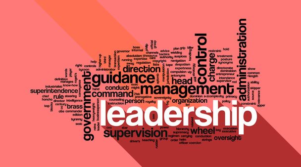 Concepto de liderazgo en collage de palabras
 - Vector, Imagen