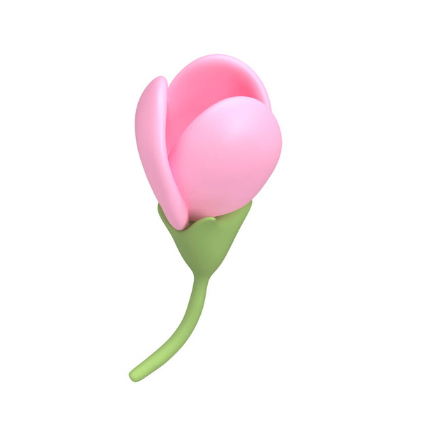 Ícone 3D renderizar primavera flor de cereja botão aberto Blossom Sakura ilustração. Pétala simples e fofa isolada no fundo branco com caminho de recorte. - Foto, Imagem