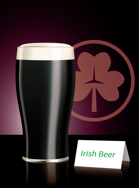 Glass of Irish beer and card - Wektor, obraz