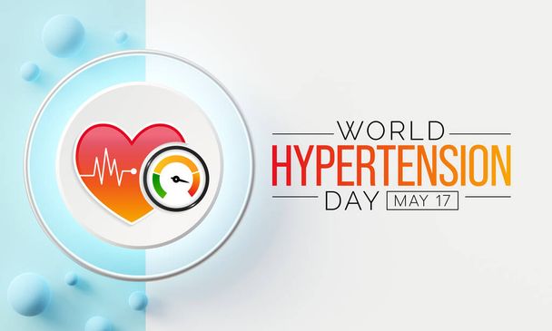 Wereldhypertensiedag wordt elk jaar op 17 mei geobserveerd. Hoge bloeddruk, ook hypertensie genoemd, is een hogere bloeddruk dan normaal. 3D-weergave - Foto, afbeelding