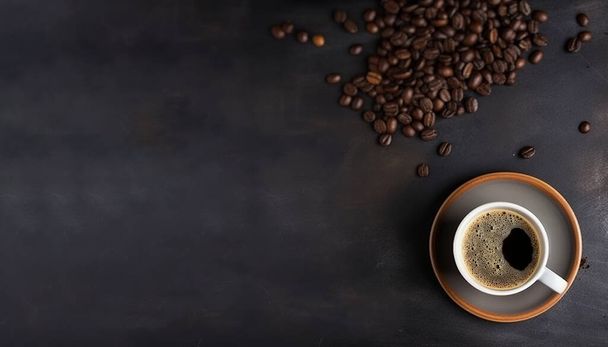 Morning cup of hot coffee on the table Generative AI . - Valokuva, kuva
