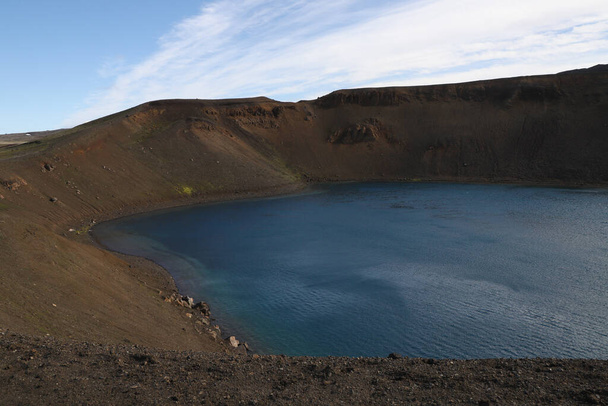 Lago Cratera Viti acima da usina de Krafla, na Islândia - Foto, Imagem