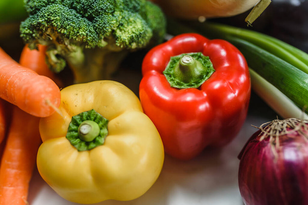 fresh vegetables on a wooden background - Фото, изображение