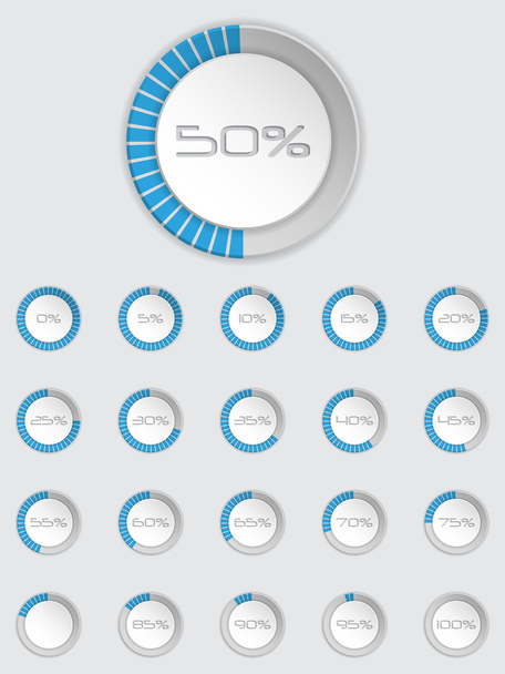 Cool 3d Loader icon set in blue
 - Вектор,изображение