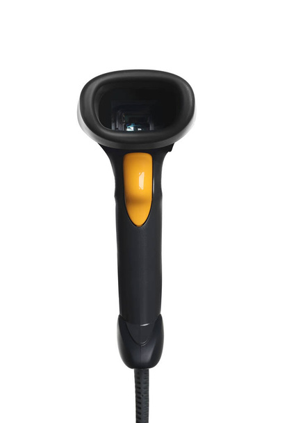 Black modern barcode scanner isolated on white - Foto, immagini