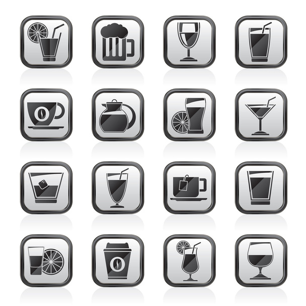 Drinks and beverages icons - Διάνυσμα, εικόνα