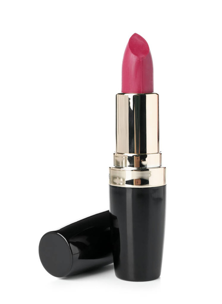 Roze lippenstift op witte achtergrond - Foto, afbeelding