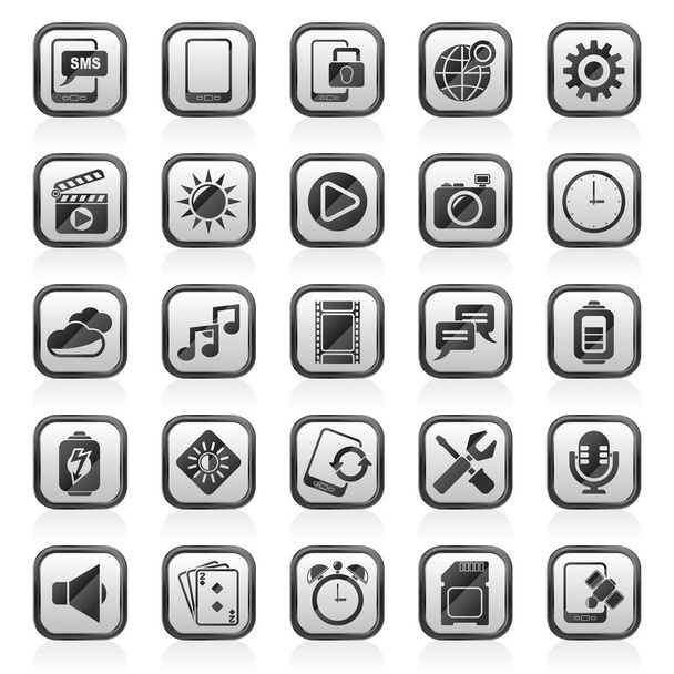 Mobile Phone Interface icons - Διάνυσμα, εικόνα