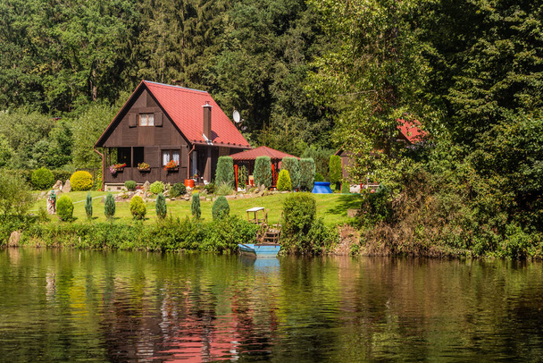 Rural cabins near Luznice river, Czech Republic - Valokuva, kuva