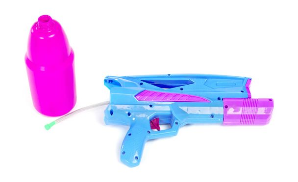 Plastic water gun isolated over white background - Photo, Image