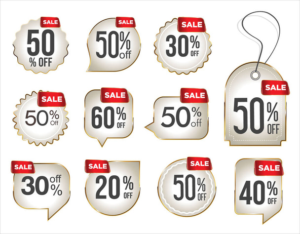 Super sale golden retro badges and labels collection  - Vector, Image