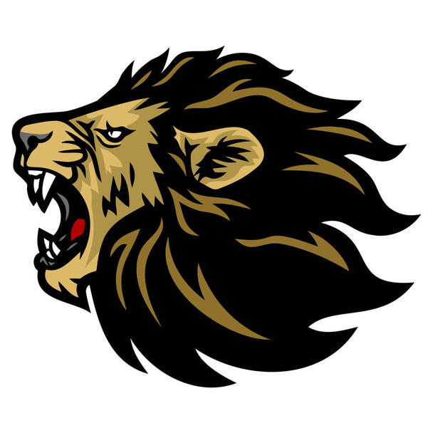 Lion Roar Logo Design Vector Sports Mascot Template - Διάνυσμα, εικόνα