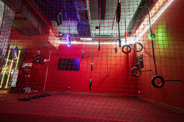 Flying remote control drones game indoor play zone. - Фото, изображение