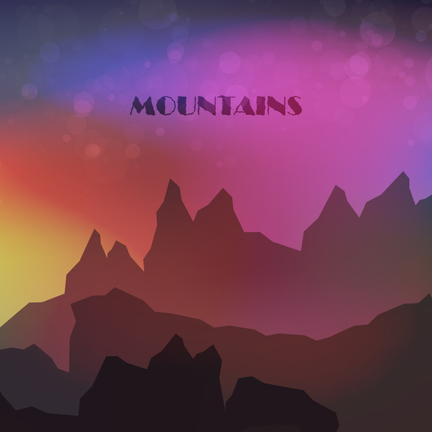 Abstract colorful Mountains - Vector, Image