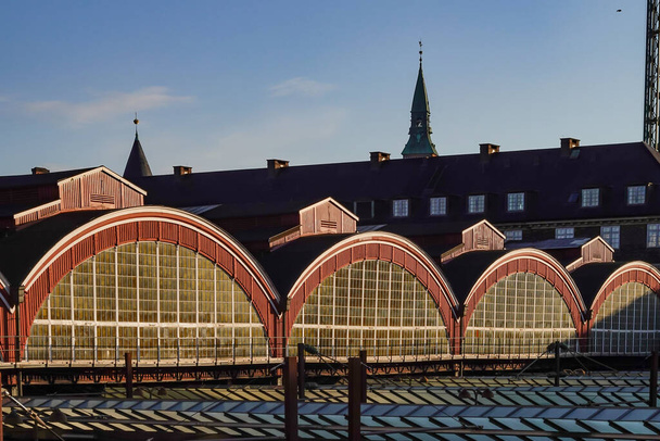 Koppenhága, Dánia A koppenhágai központi pályaudvar teteje és ablakai. - Fotó, kép