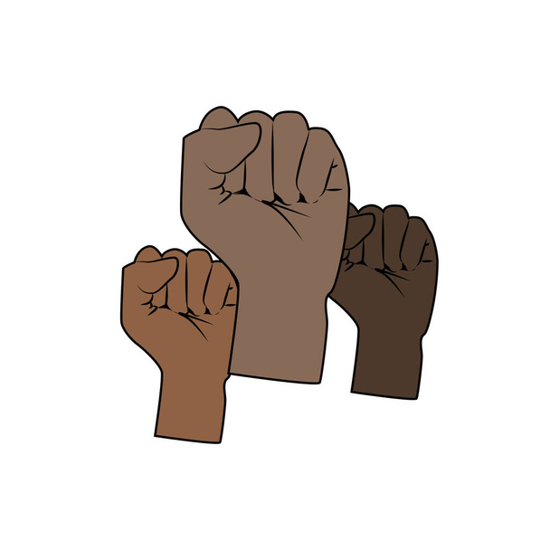 Χέρια σφιγμένα στη γροθιά, Black History Month, Juneteenthvector εικονογράφηση - Διάνυσμα, εικόνα