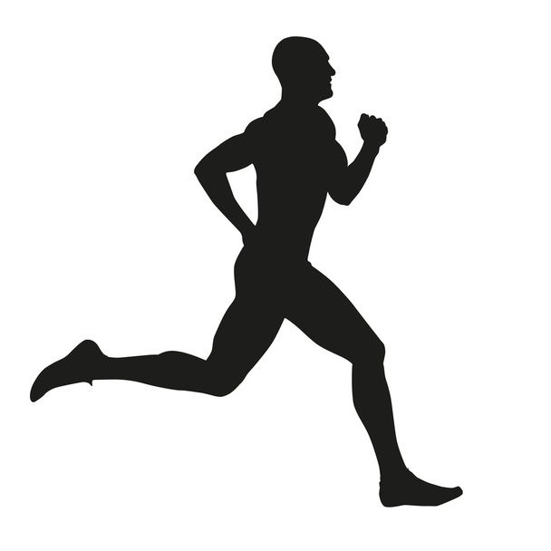 Runner isolated silhouette - Vector, Image