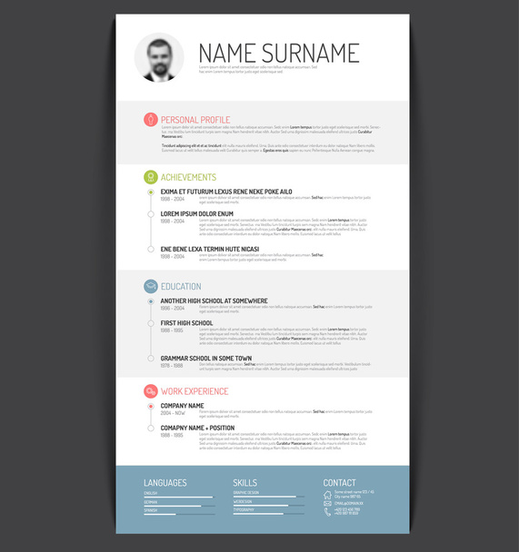 Minimalist resume template - Vector, Image