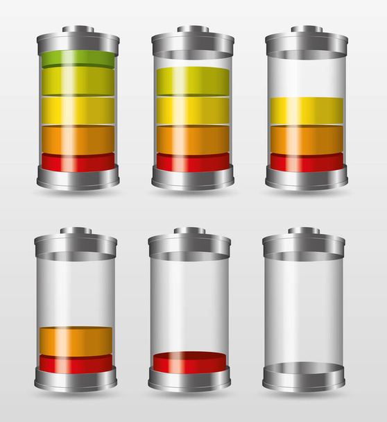 set of different batteries - Vektor, Bild