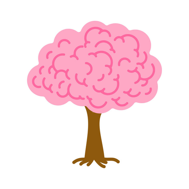 Brain tree. Brains on a tree. Vector illustration - Вектор, зображення