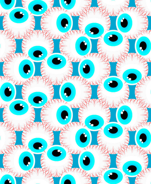 Eyeball Pattern seamless . Round eye Background. texture - Vector, Image