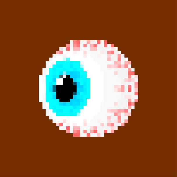 Eyeball Pixel art. 8 bit Round eye. pixelated Vector illustration - Vetor, Imagem