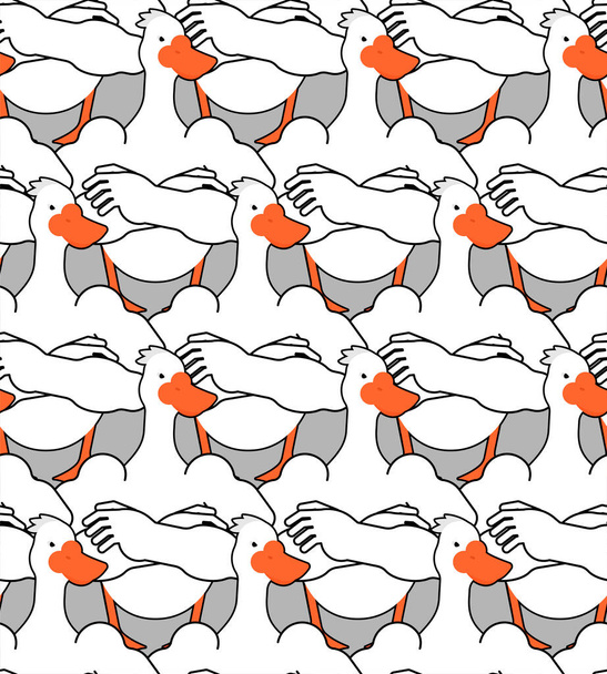 Strong goose Pattern seamless . Powerful waterfowl Background. Baby fabric texture - Vektor, Bild