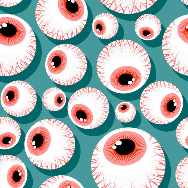 Eyeball Pattern seamless . Round eye Background. texture - Вектор,изображение