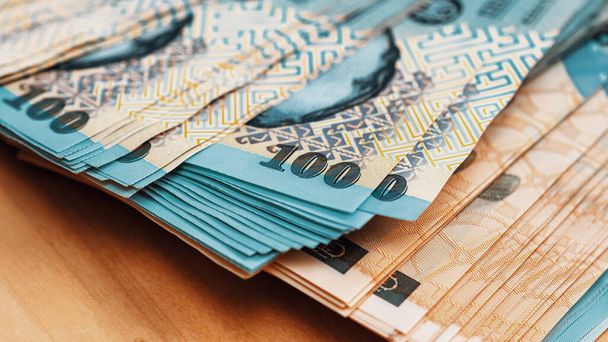 Romanya LEI Para Birimi Banknotu. RON Para Avrupa Para Birimi - Fotoğraf, Görsel