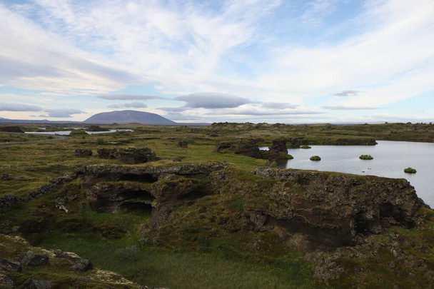 Lake Myvatn nézett keletről, Izland - Fotó, kép