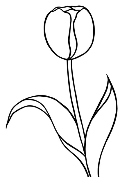 black and white vector illustration of a flower - Vektori, kuva