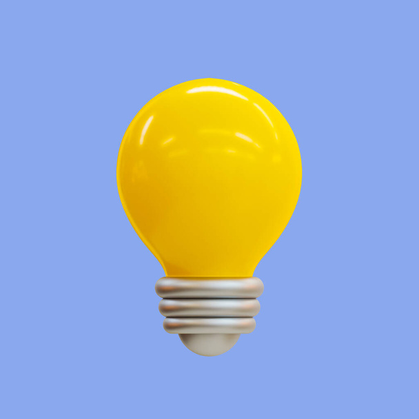 Ampoule 3d minimale. Icône innovante et créative. Étincelle des idées créatives. trouver une nouvelle chose avec le chemin de coupure. Illustration 3d. - Photo, image